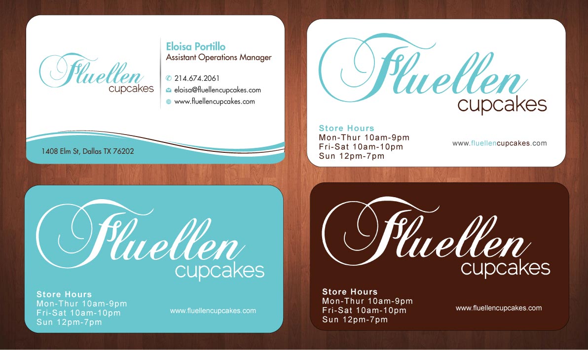 Visitenkarten-Design von Sbss für Fluellen Cupcakes | Design #1517301