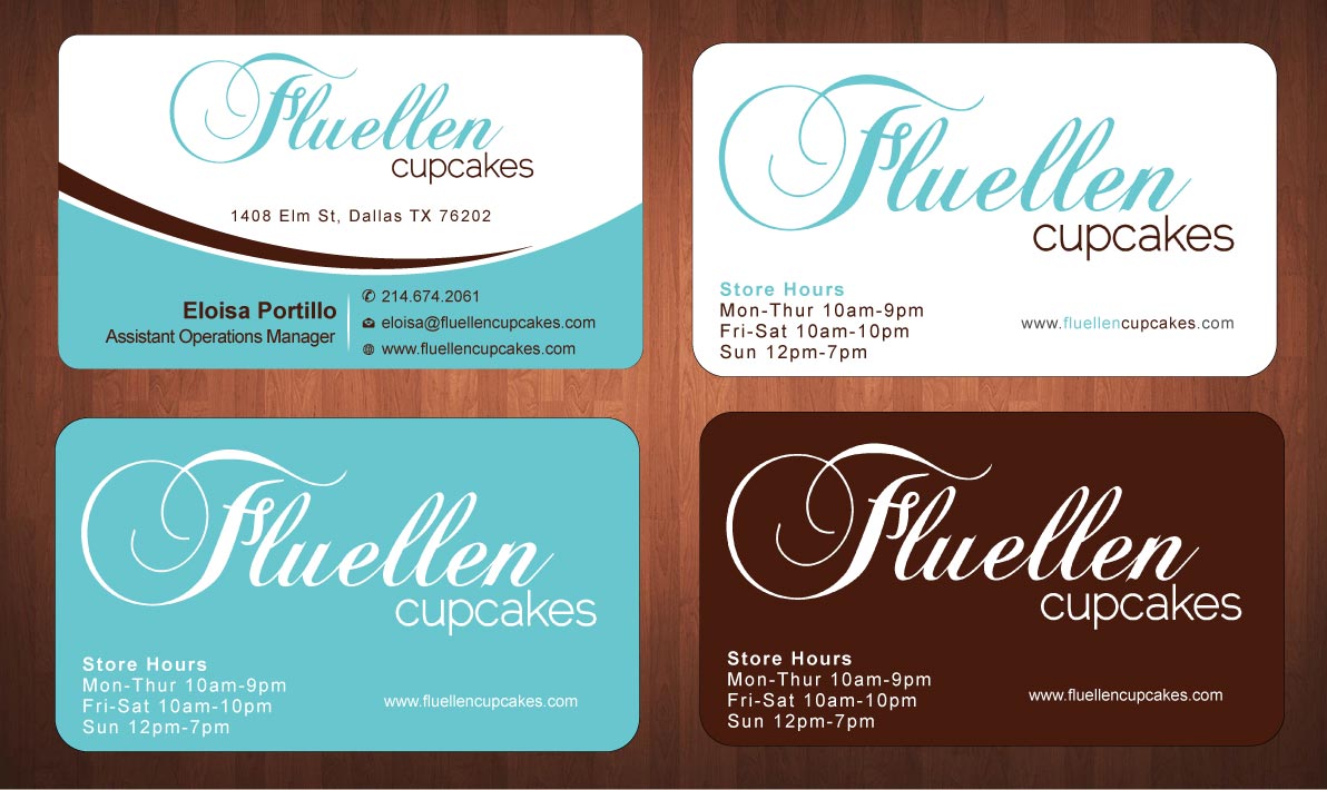 Visitenkarten-Design von Sbss für Fluellen Cupcakes | Design #1517302