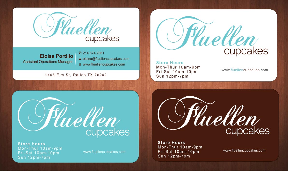 Visitenkarten-Design von Sbss für Fluellen Cupcakes | Design #1517305