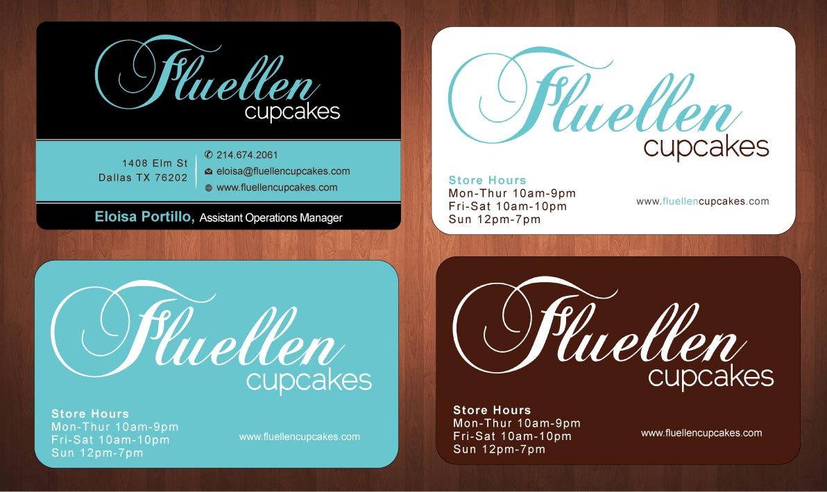 Visitenkarten-Design von Sbss für Fluellen Cupcakes | Design #1517324