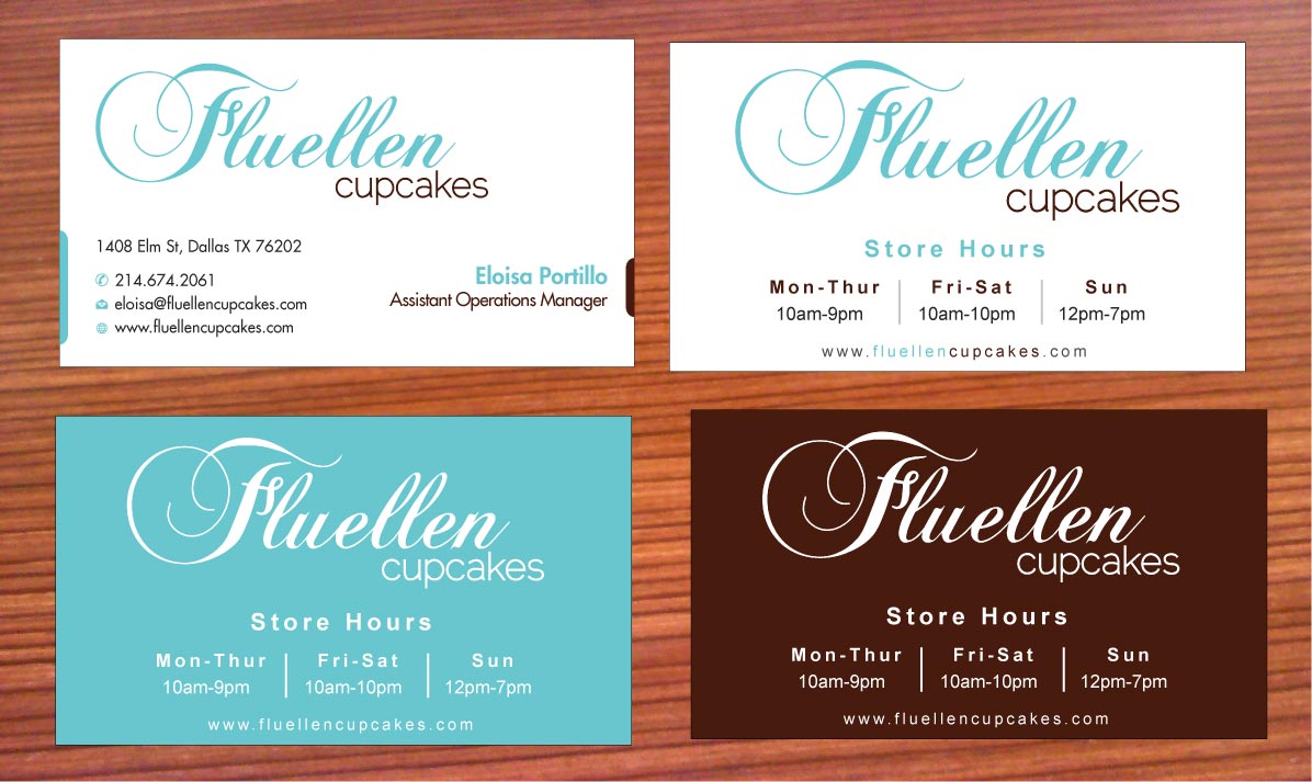 Visitenkarten-Design von Sbss für Fluellen Cupcakes | Design #1517326