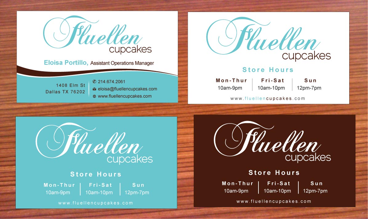 Visitenkarten-Design von Sbss für Fluellen Cupcakes | Design #1517332