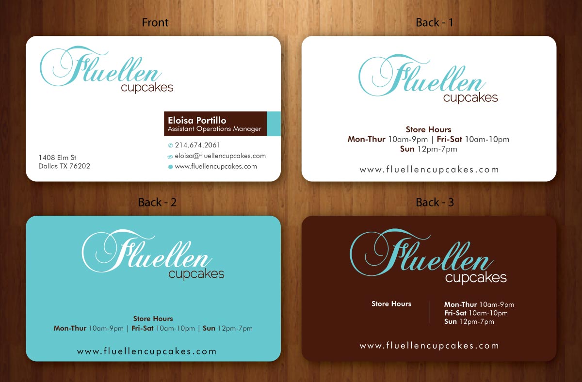 Visitenkarten-Design von Sbss für Fluellen Cupcakes | Design #1517971