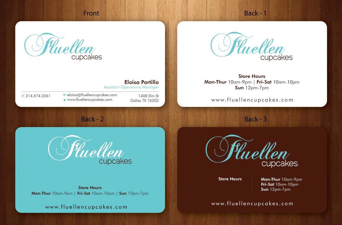 Visitenkarten-Design von Sbss für Fluellen Cupcakes | Design #1517981