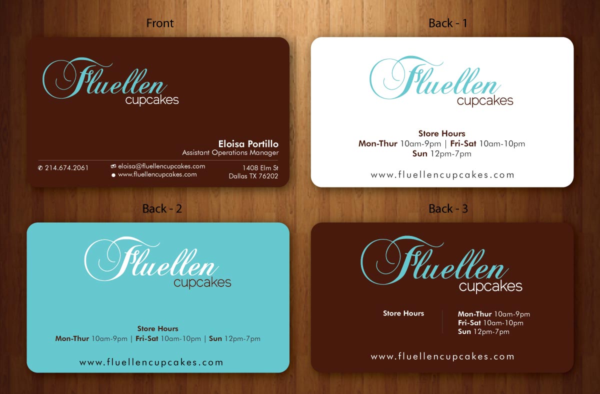 Visitenkarten-Design von Sbss für Fluellen Cupcakes | Design #1517982