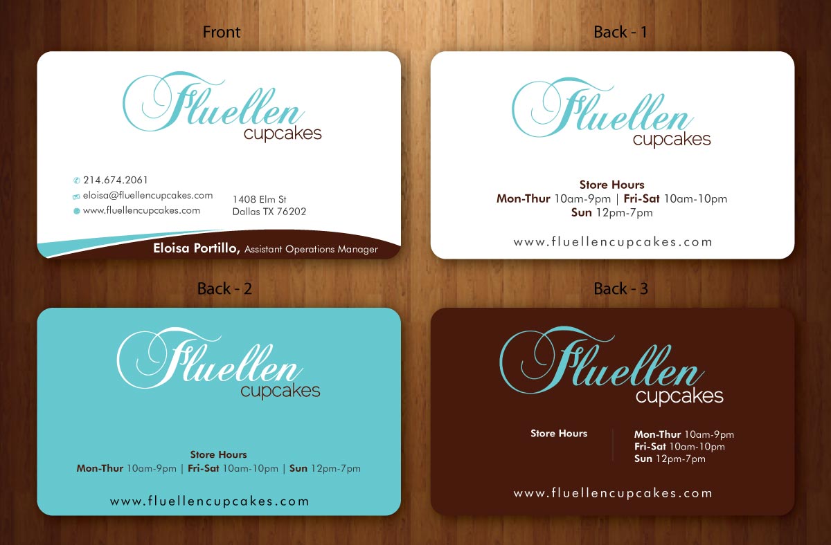 Visitenkarten-Design von Sbss für Fluellen Cupcakes | Design #1517983