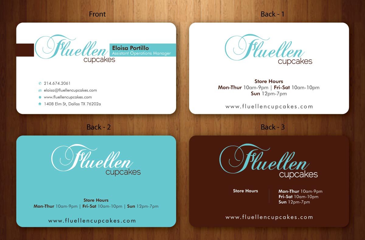 Visitenkarten-Design von Sbss für Fluellen Cupcakes | Design #1517995
