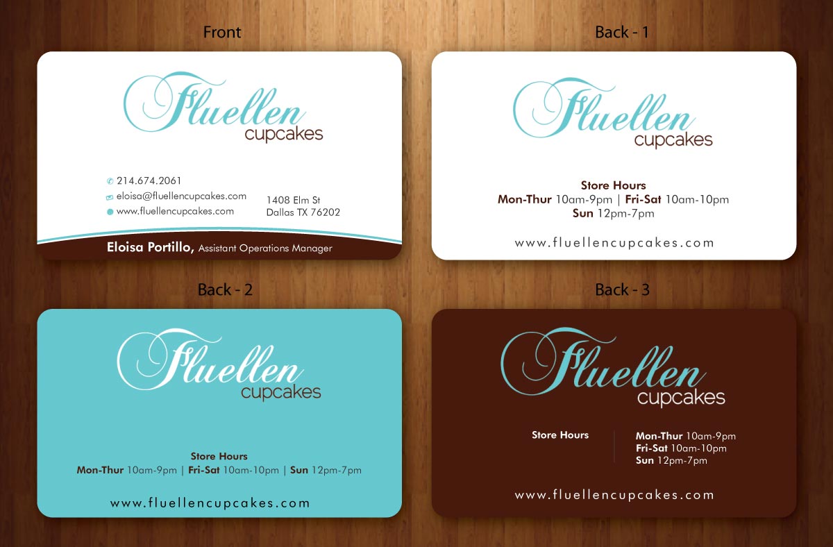 Visitenkarten-Design von Sbss für Fluellen Cupcakes | Design #1517997