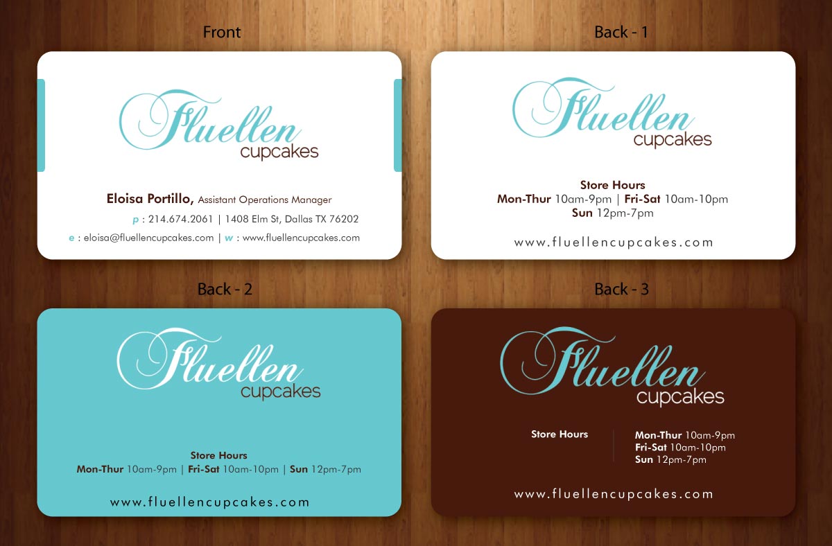 Visitenkarten-Design von Sbss für Fluellen Cupcakes | Design #1518003