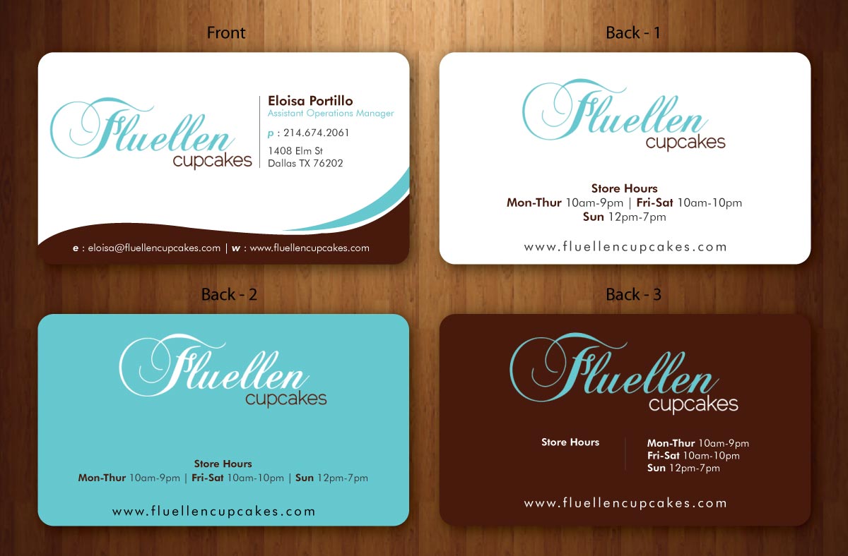 Business Card Design by Sbss for Fluellen Cupcakes | Design #1518005