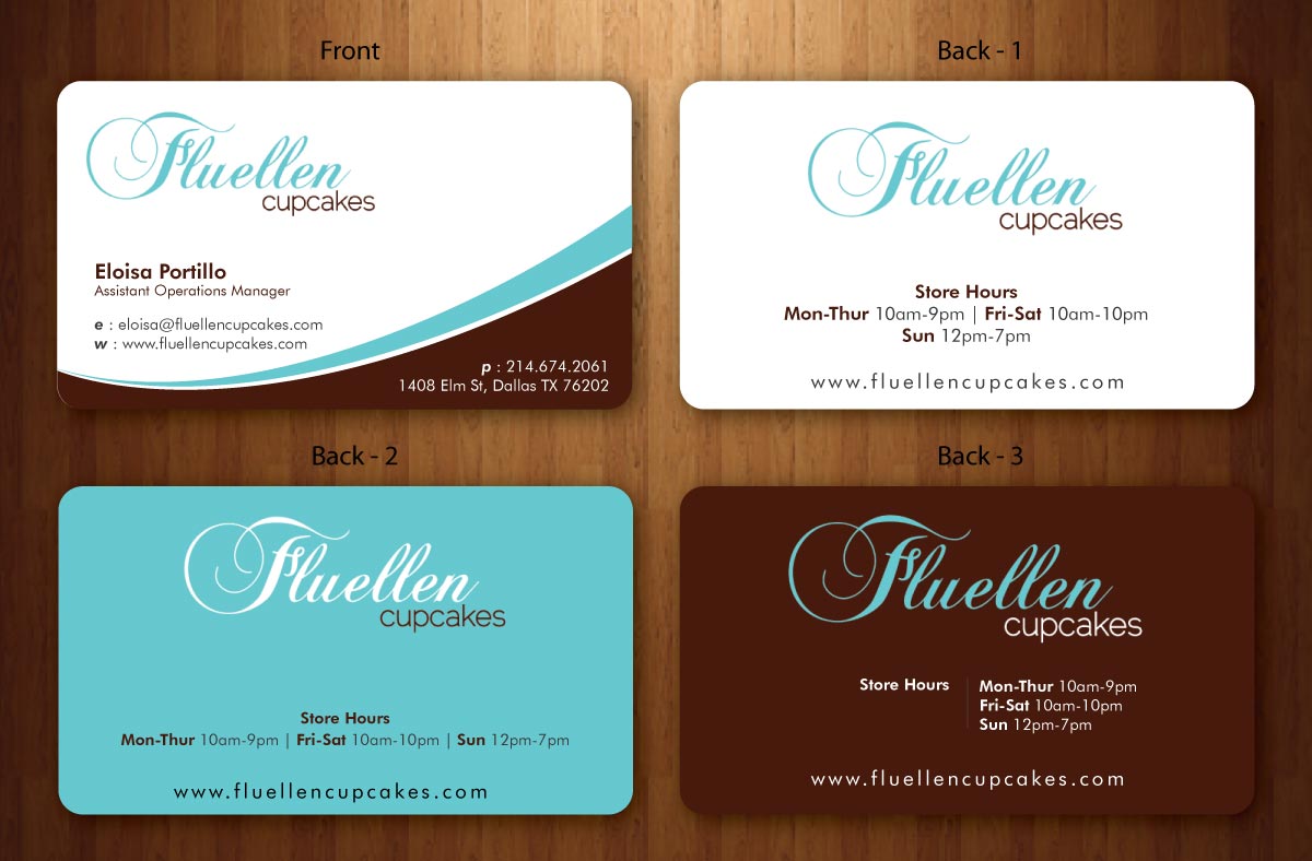 Visitenkarten-Design von Sbss für Fluellen Cupcakes | Design #1518028