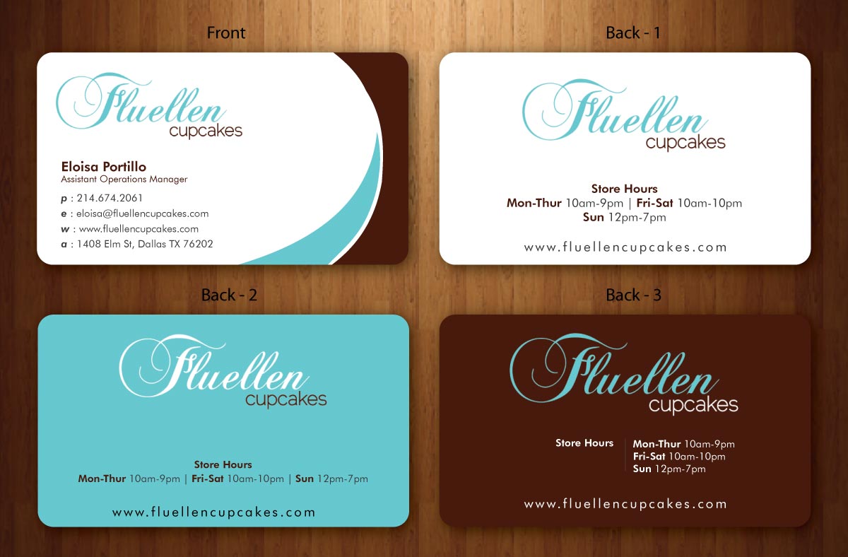 Visitenkarten-Design von Sbss für Fluellen Cupcakes | Design #1518030