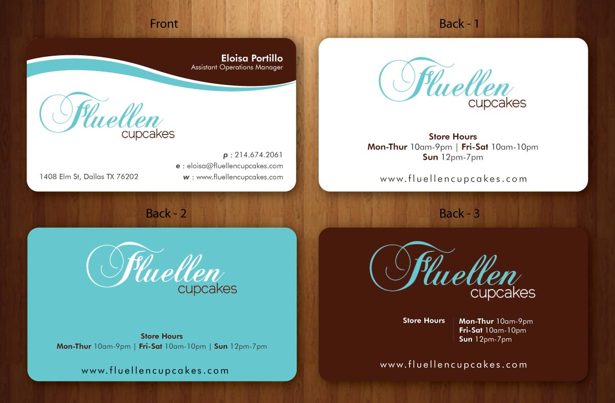 Design de Carte de Visite par Sbss pour Fluellen Cupcakes | Design #1518032