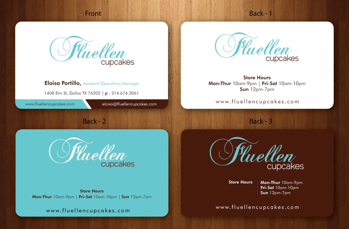 Business Card Design by Sbss for Fluellen Cupcakes | Design #1518035