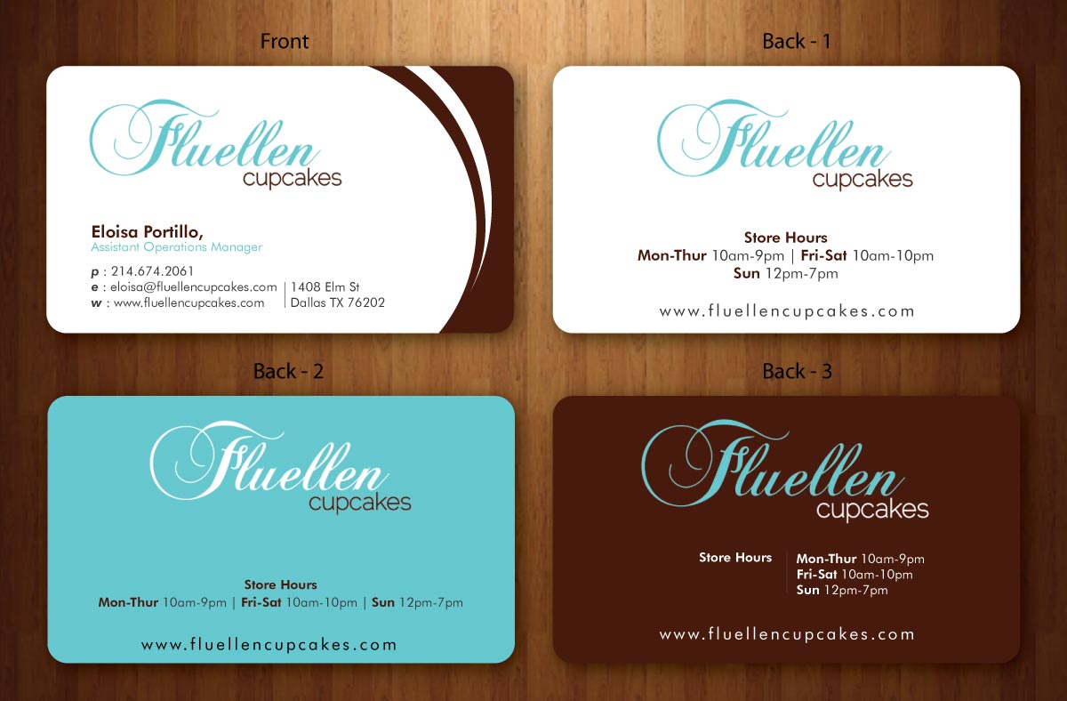 Business Card Design by Sbss for Fluellen Cupcakes | Design #1518039