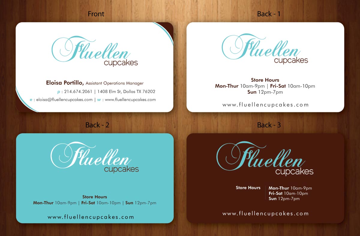 Business Card Design by Sbss for Fluellen Cupcakes | Design #1518044