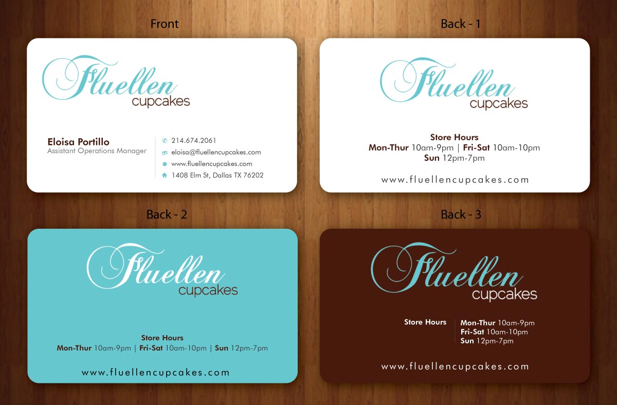 Design de Carte de Visite par Sbss pour Fluellen Cupcakes | Design #1518047