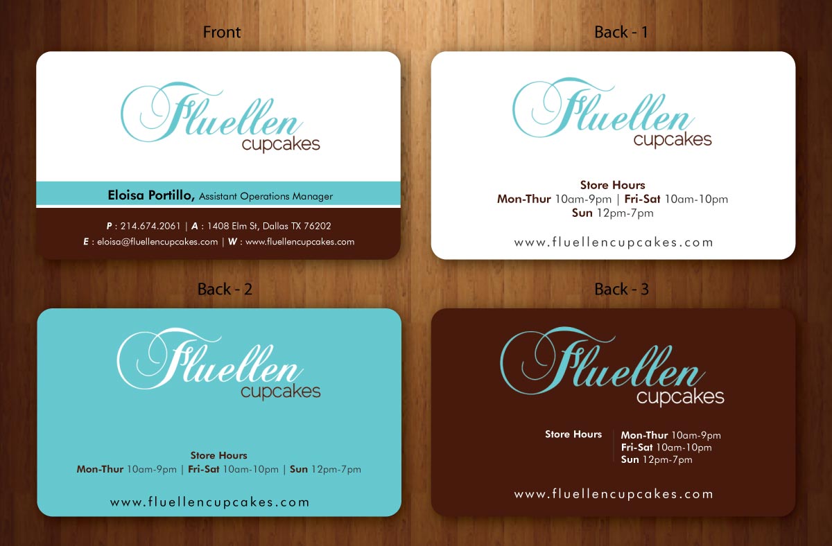 Business Card Design by Sbss for Fluellen Cupcakes | Design #1518052