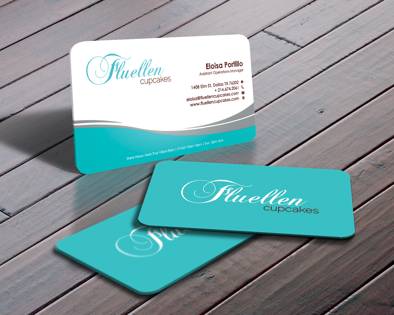 Business Card Design by Sarah Mathews for Fluellen Cupcakes | Design #1515130
