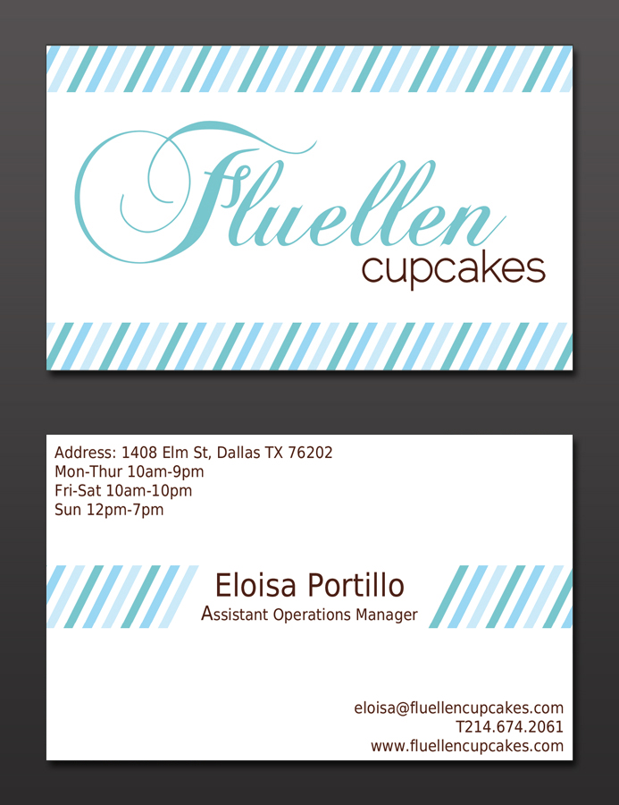 Visitenkarten-Design von NavriDesign für Fluellen Cupcakes | Design #1515474