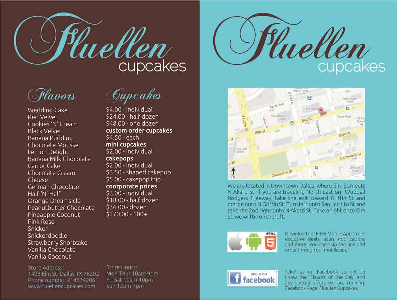 Design de Menu par Mandarina pour Fluellen Cupcakes | Design #1525429