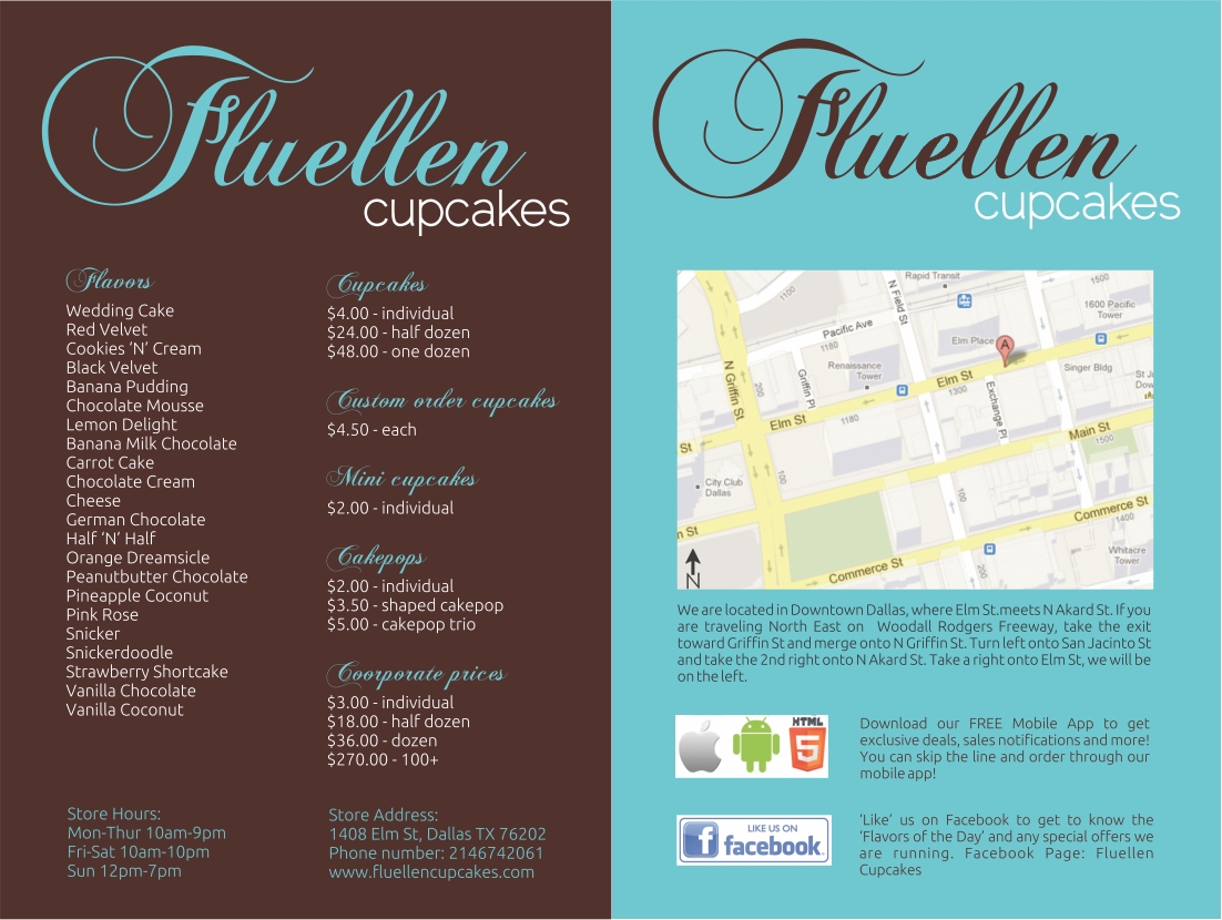 Menu Design by Mandarina for Fluellen Cupcakes | Design #1525460