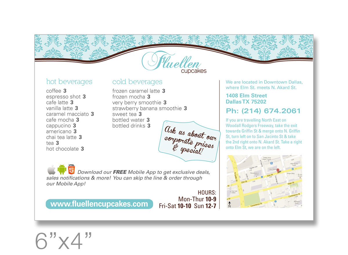 Menü-Design von Mauve Designs für Fluellen Cupcakes | Design #1538268