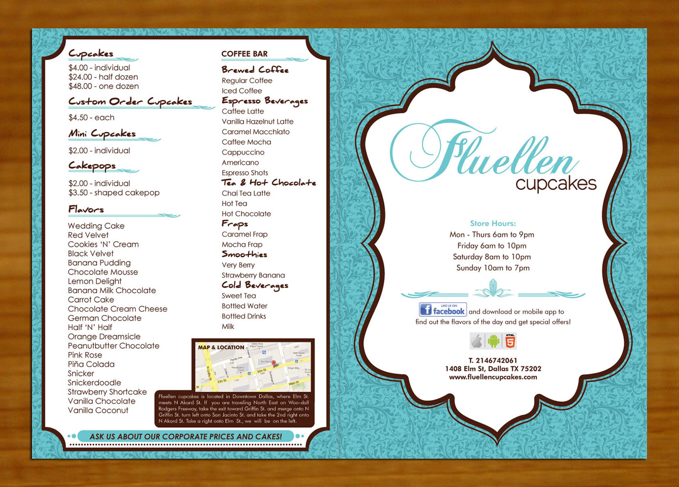 Menu Design by Sbss for Fluellen Cupcakes | Design #1589658