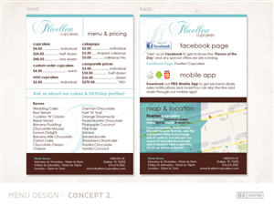 Menu Design by 88 creaction for Fluellen Cupcakes | Design: #1528633