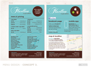 Menü-Design von 88 creaction für Fluellen Cupcakes | Design #1528807