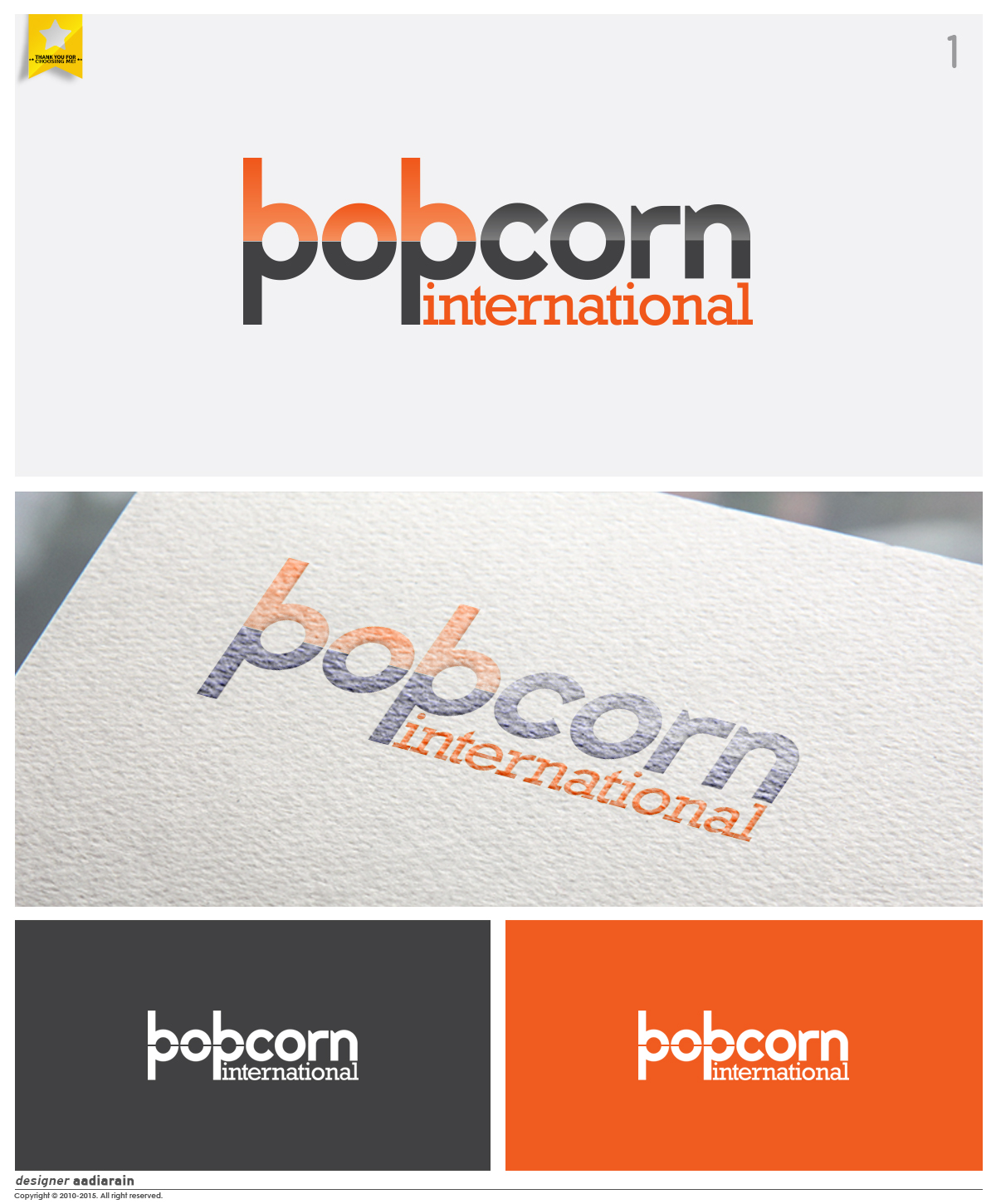 Logo Design by Adeel Hanif® for bobpopcorn international | Design #5580811