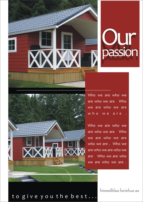 Broschüren-Design von creative designer für himmelblaa feriehus as | Design #1543224