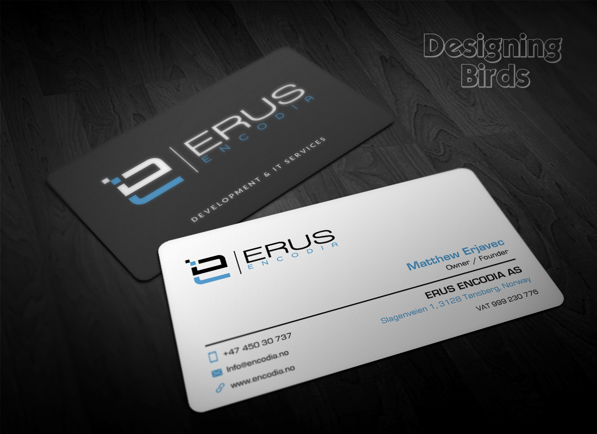 Business Card Design by Designing Birds for Erus Encodia AS | Design #5502025