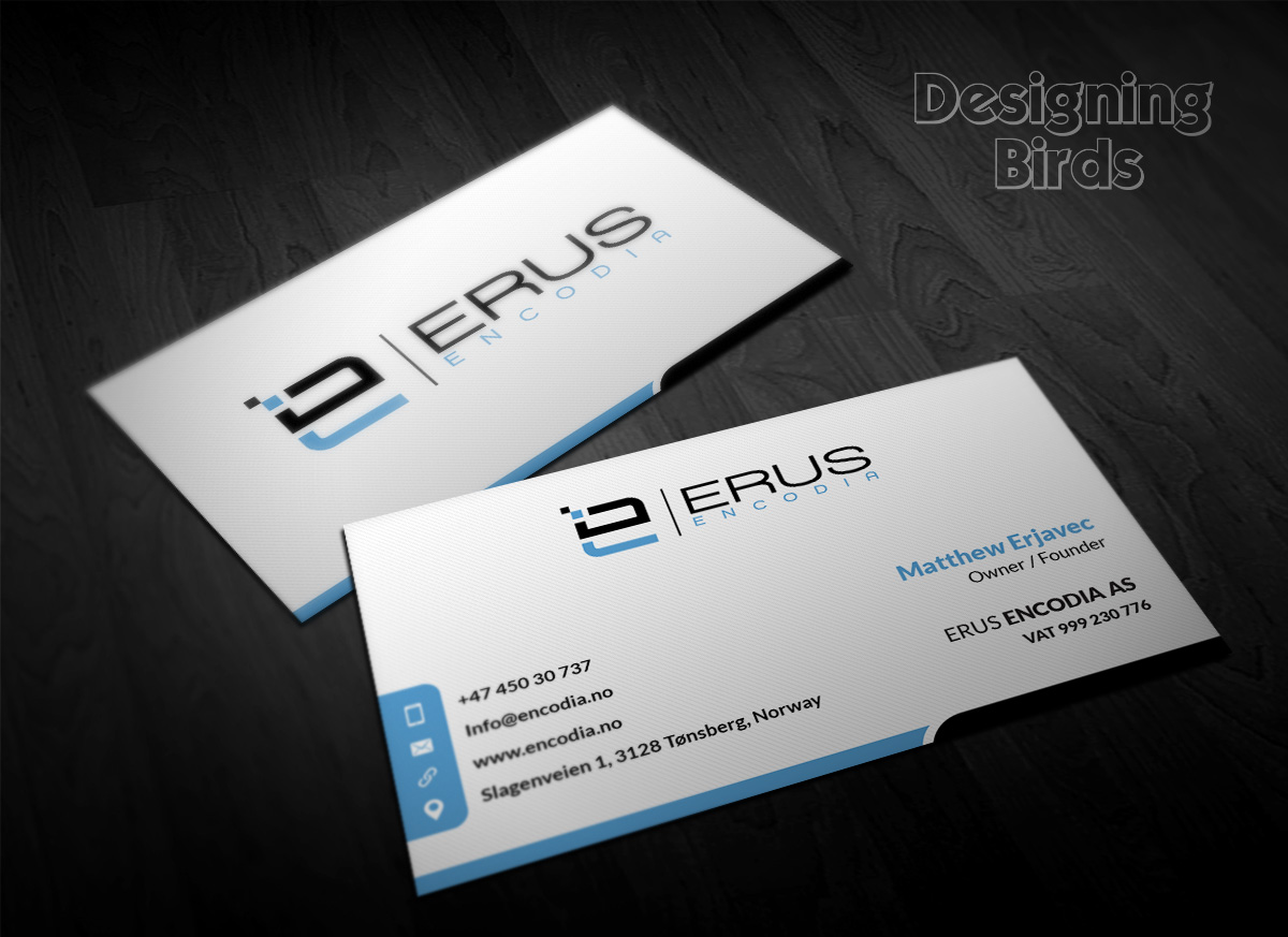 Business Card Design by Designing Birds for Erus Encodia AS | Design #5502155