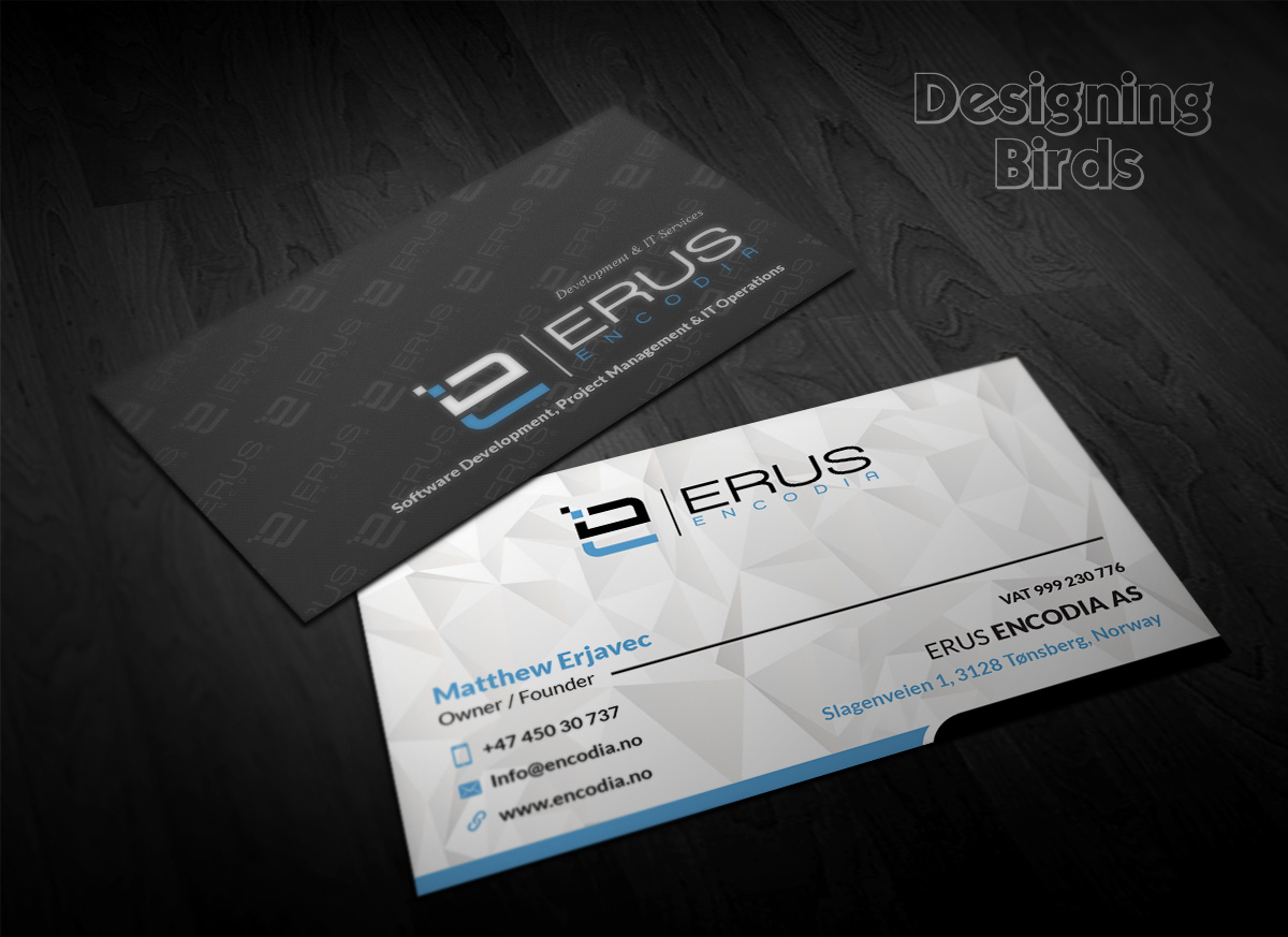 Design de Carte de Visite par Designing Birds pour Erus Encodia AS | Design #5502159