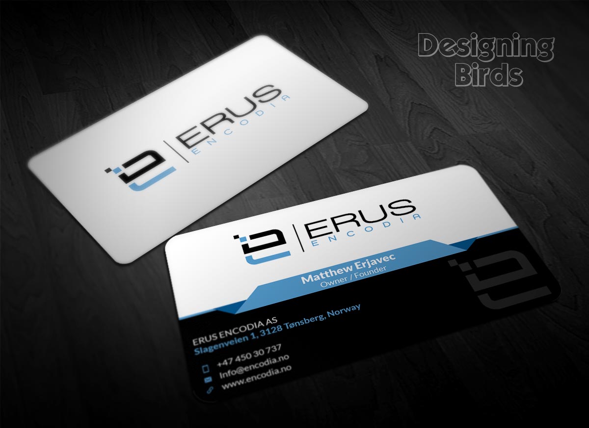 Business Card Design by Designing Birds for Erus Encodia AS | Design #5503881