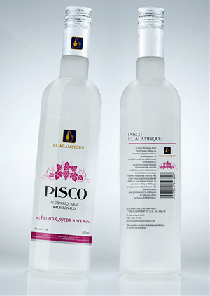 New modern and elegant label for Pisco El Alambique | Design Étiquette par Soluciones Creativas