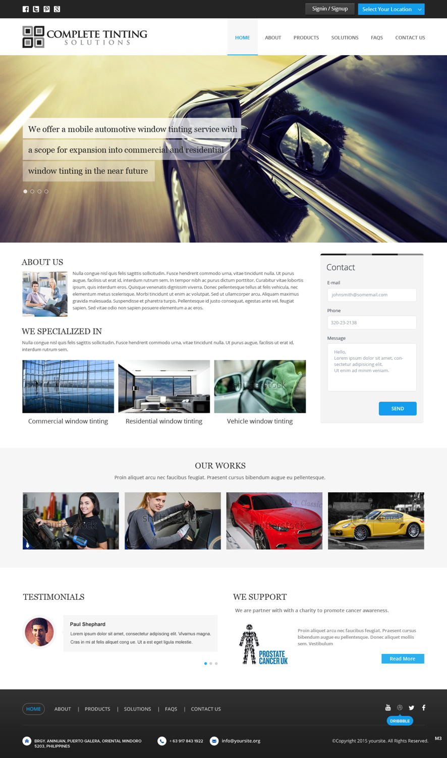 Web Design by pb for Complete Tinting Solutions | Design #5521805