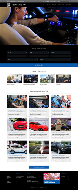 Web Design par pb pour Complete Tinting Solutions | Design : #5526145