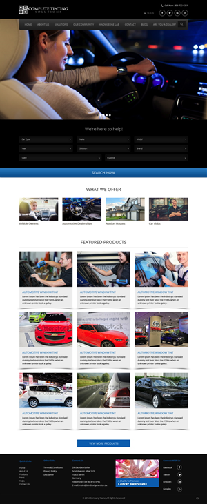 Web Design par pb pour Complete Tinting Solutions | Design : #5551501
