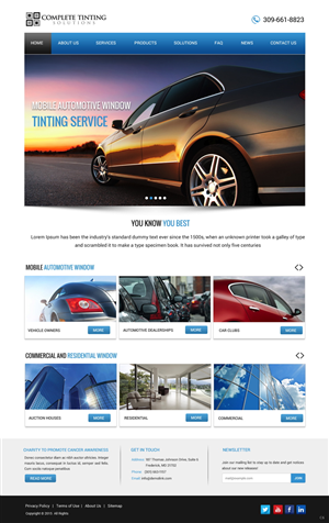 Web Design par pb pour Complete Tinting Solutions | Design : #5551509