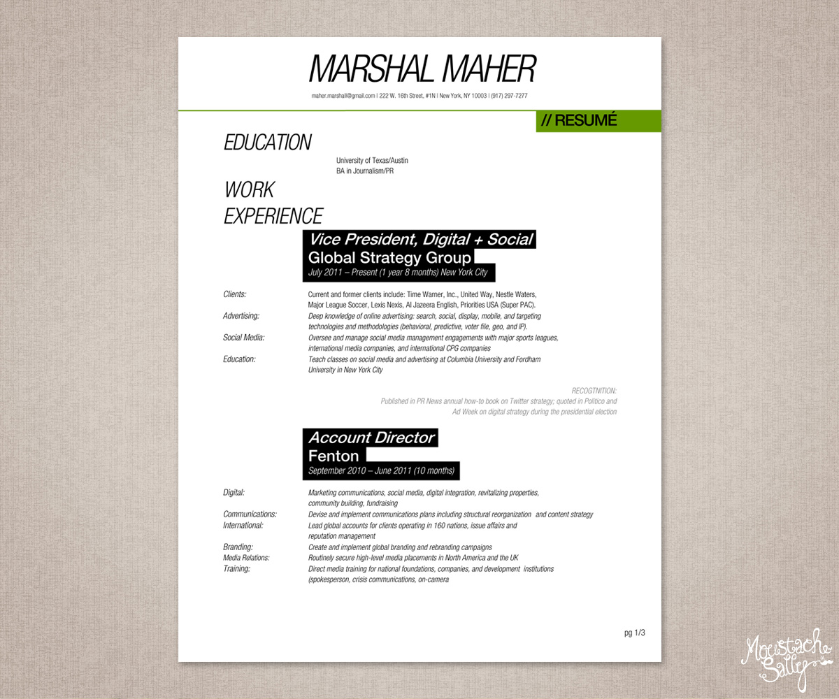 Resume Design by Madge for this project | Design #1523647