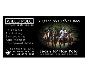 Learn to play polo (that's on horses) business, requires a roadside sign. | Signage Design by Living Horses Graphics